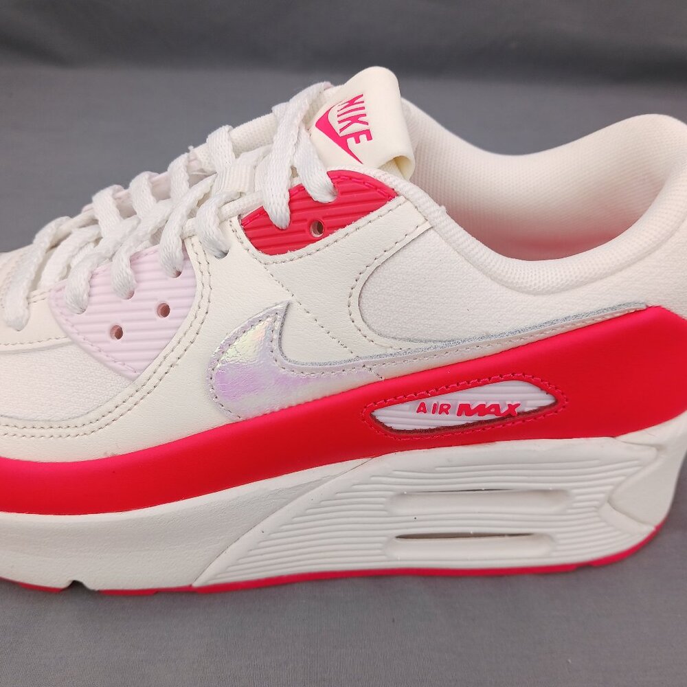 Nike Air Max 90 LV8 Women's Shoes Sneakers HF5073 133 White Red Sizes 8-10 - Picture 8 of 10